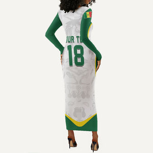 Custom Senegal Football 2026 Long Sleeve Bodycon Dress Proud Lions of Teranga Spirit