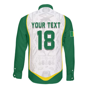 Custom Senegal Football 2026 Long Sleeve Button Shirt Proud Lions of Teranga Spirit