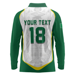 Custom Senegal Football 2026 Long Sleeve Polo Shirt Proud Lions of Teranga Spirit