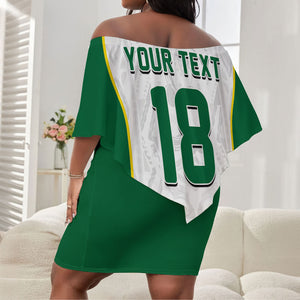 Custom Senegal Football 2026 Off Shoulder Short Dress Proud Lions of Teranga Spirit