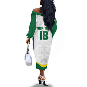 Custom Senegal Football 2026 Off The Shoulder Long Sleeve Dress Proud Lions of Teranga Spirit