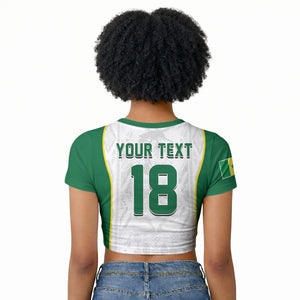 Custom Senegal Football 2026 Raglan Cropped T shirt Proud Lions of Teranga Spirit