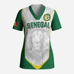 Custom Senegal Football 2026 Scrub Top Proud Lions of Teranga Spirit