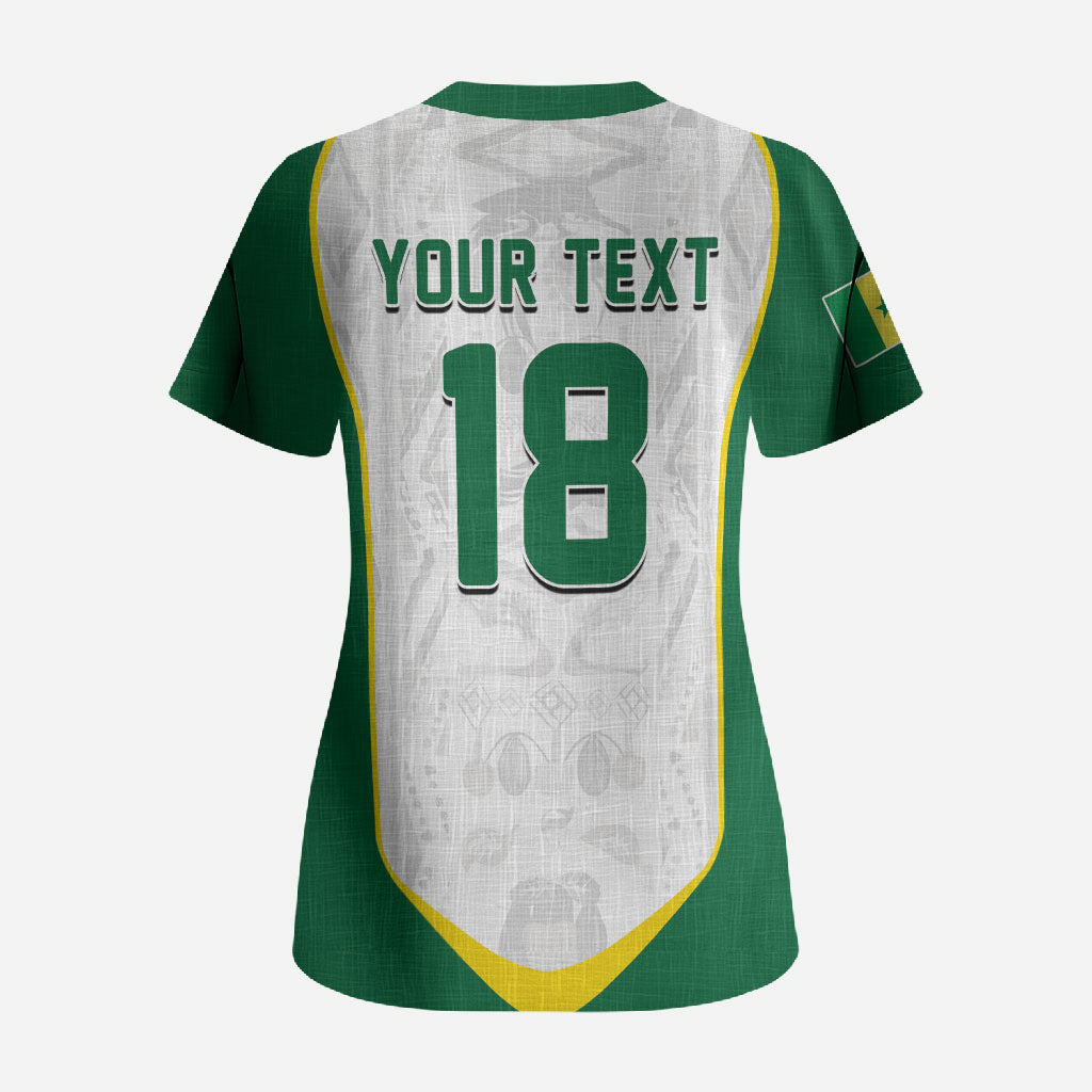 Custom Senegal Football 2026 Scrub Top Proud Lions of Teranga Spirit