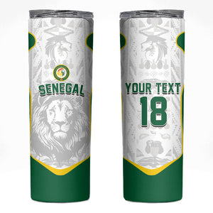 Custom Senegal Football 2026 Skinny Tumbler Proud Lions of Teranga Spirit