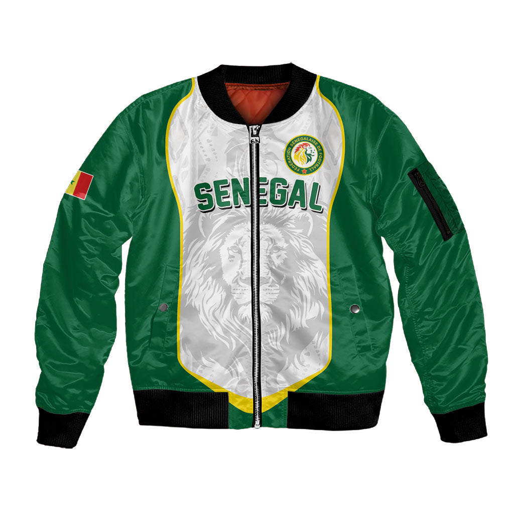 Custom Senegal Football 2026 Sleeve Zip Bomber Jacket Proud Lions of Teranga Spirit