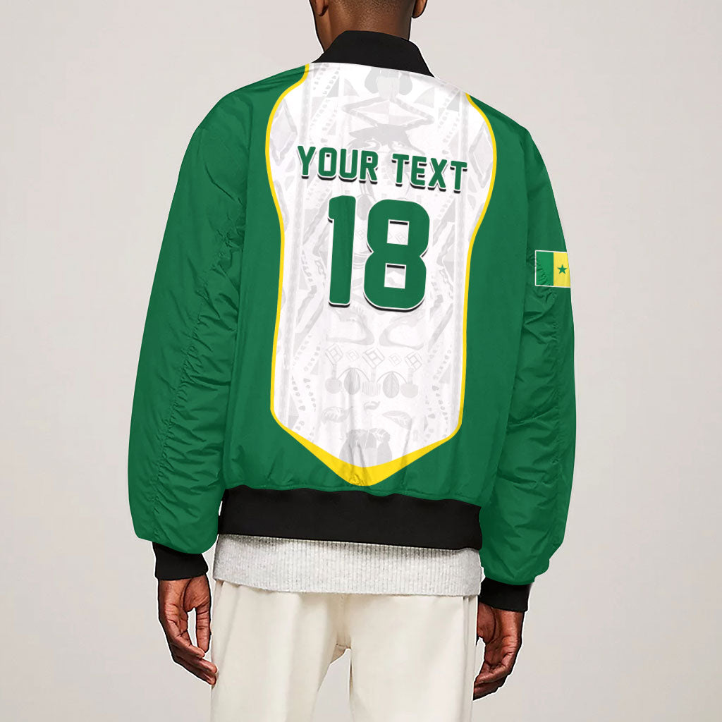 Custom Senegal Football 2026 Sleeve Zip Bomber Jacket Proud Lions of Teranga Spirit