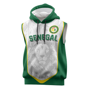 Custom Senegal Football 2026 Sleeveless Hoodie Proud Lions of Teranga Spirit