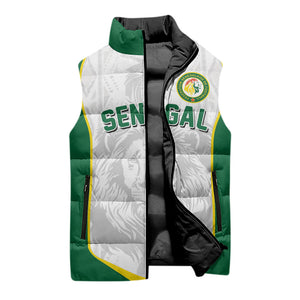 Custom Senegal Football 2026 Sleeveless Puffer Jacket Proud Lions of Teranga Spirit