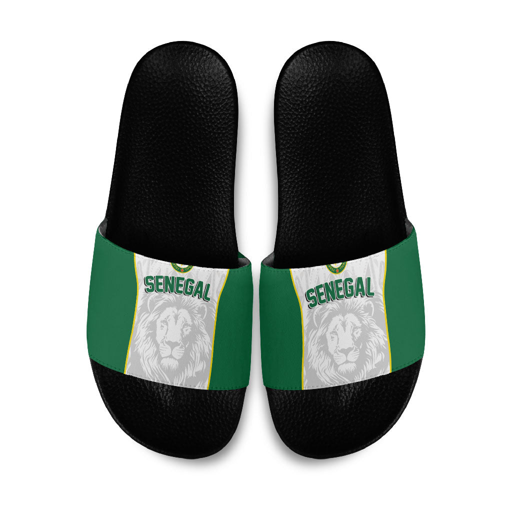 Senegal Football 2026 Slide Sandals Proud Lions of Teranga Spirit