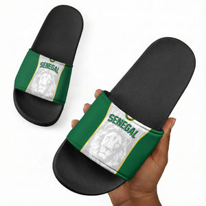 Senegal Football 2026 Slide Sandals Proud Lions of Teranga Spirit