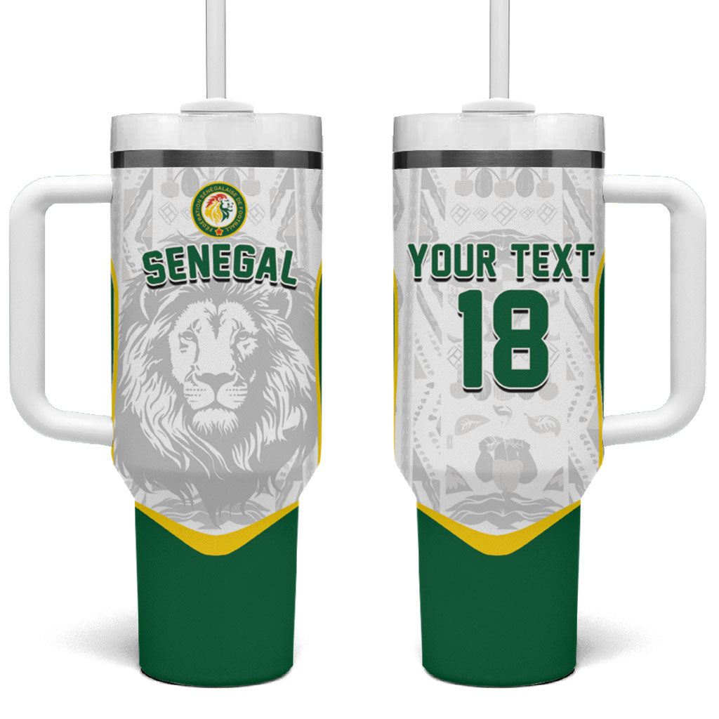 Custom Senegal Football 2026 Tumbler With Handle Proud Lions of Teranga Spirit