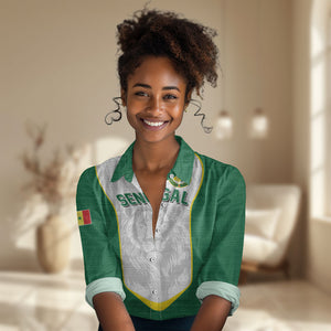 Custom Senegal Football 2026 Women Casual Shirt Proud Lions of Teranga Spirit
