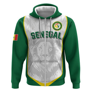 Custom Senegal Football 2026 Zip Hoodie Proud Lions of Teranga Spirit
