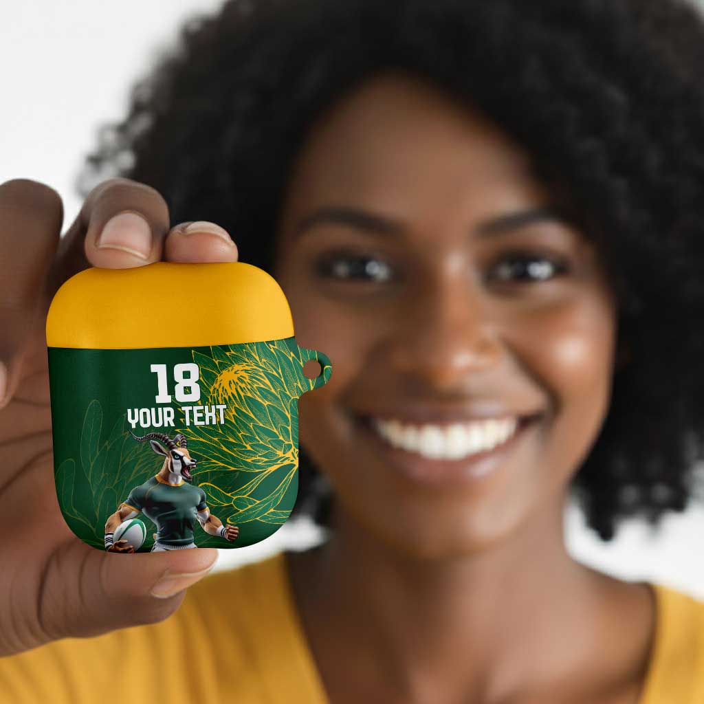 Rugby South Africa Champion Custom AirPods Case Springboks Mascot