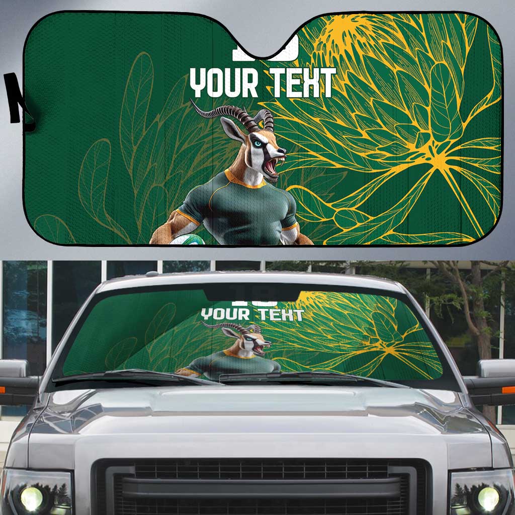 Rugby South Africa Champion Custom Auto Sun Shade Springboks Mascot