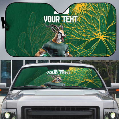 Rugby South Africa Champion Custom Auto Sun Shade Springboks Mascot