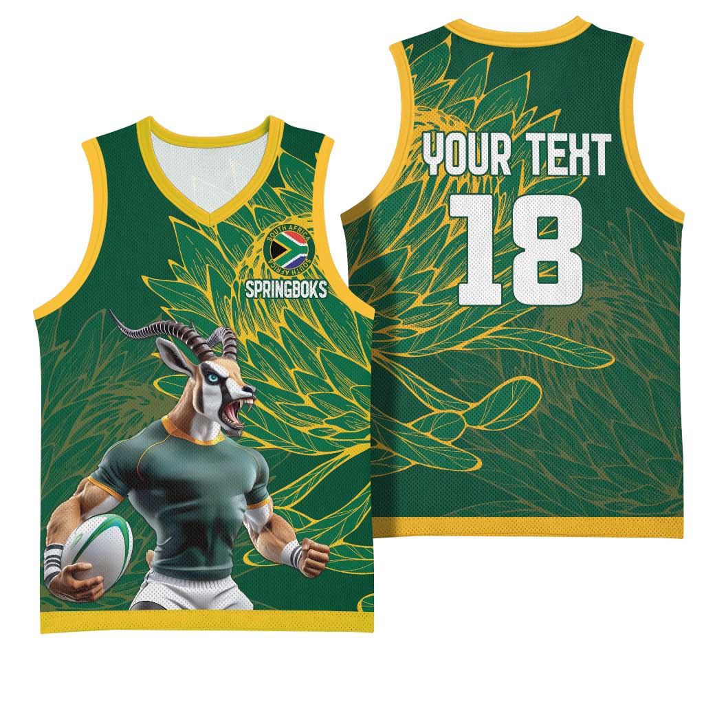 Rugby South Africa Champion Custom Basketball Jersey Springboks Mascot LT18