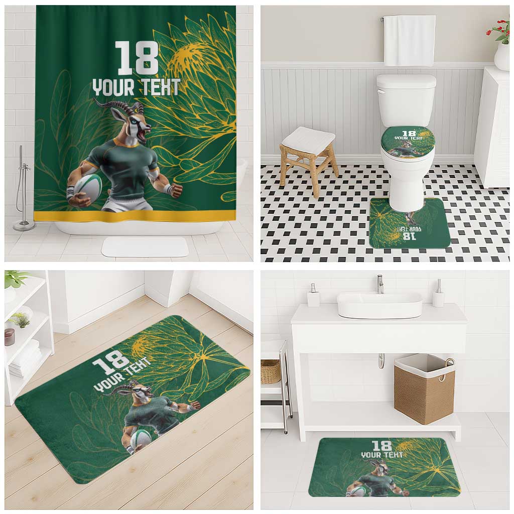 Rugby South Africa Champion Custom Bathroom Set Springboks Mascot