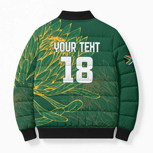 Rugby South Africa Champion Custom Bomber Puffer Jacket Springboks Mascot