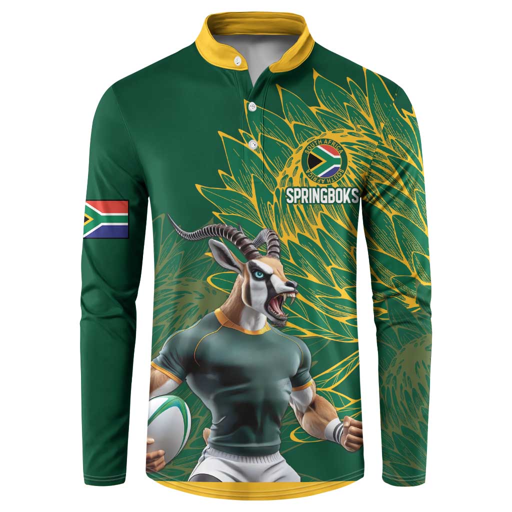 Rugby South Africa Champion Custom Button Sweatshirt Springboks Mascot