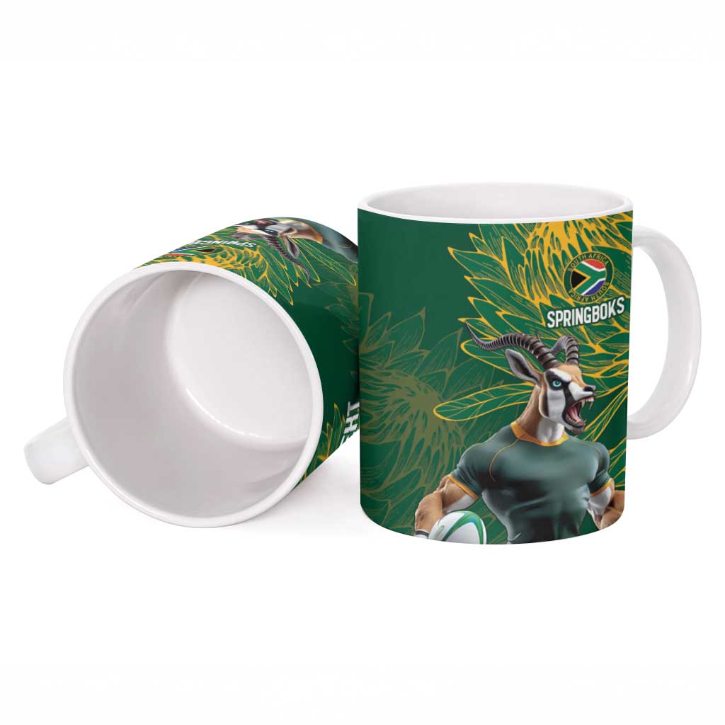 Rugby South Africa Champion Custom Ceramic Mug Springboks Mascot