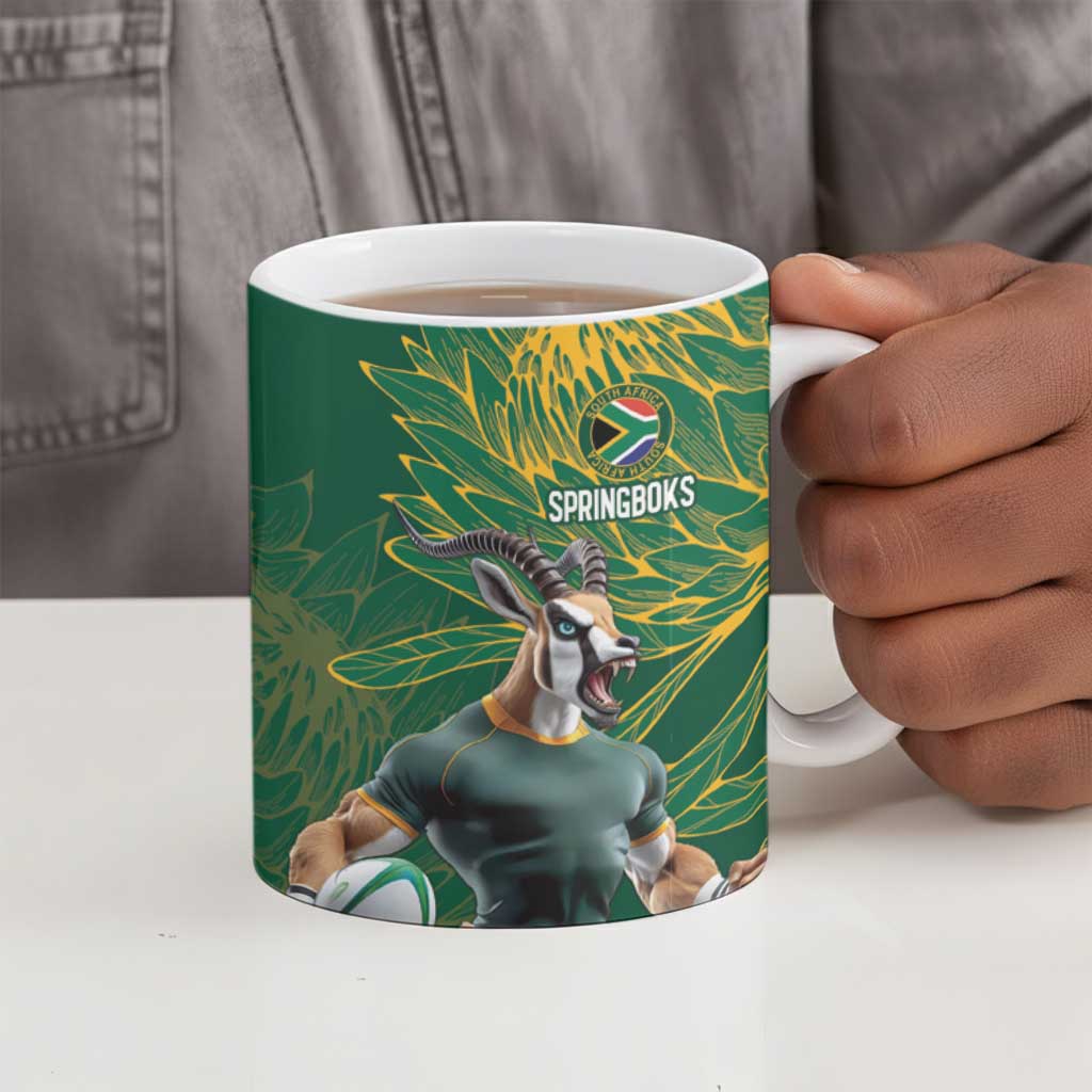Rugby South Africa Champion Custom Ceramic Mug Springboks Mascot