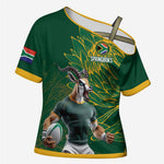 Rugby South Africa Champion Custom Cross Shoulder Shirt Springboks Mascot