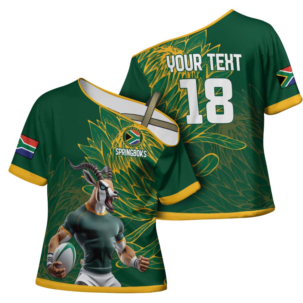 Rugby South Africa Champion Custom Cross Shoulder Shirt Springboks Mascot
