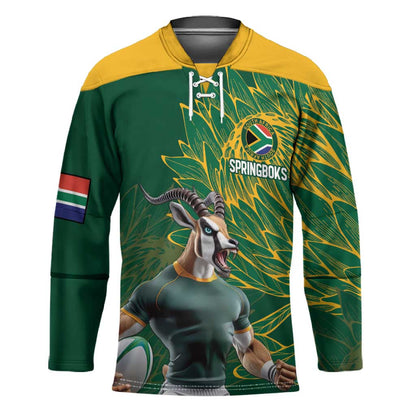 Rugby South Africa Champion Custom Hockey Jersey Springboks Mascot
