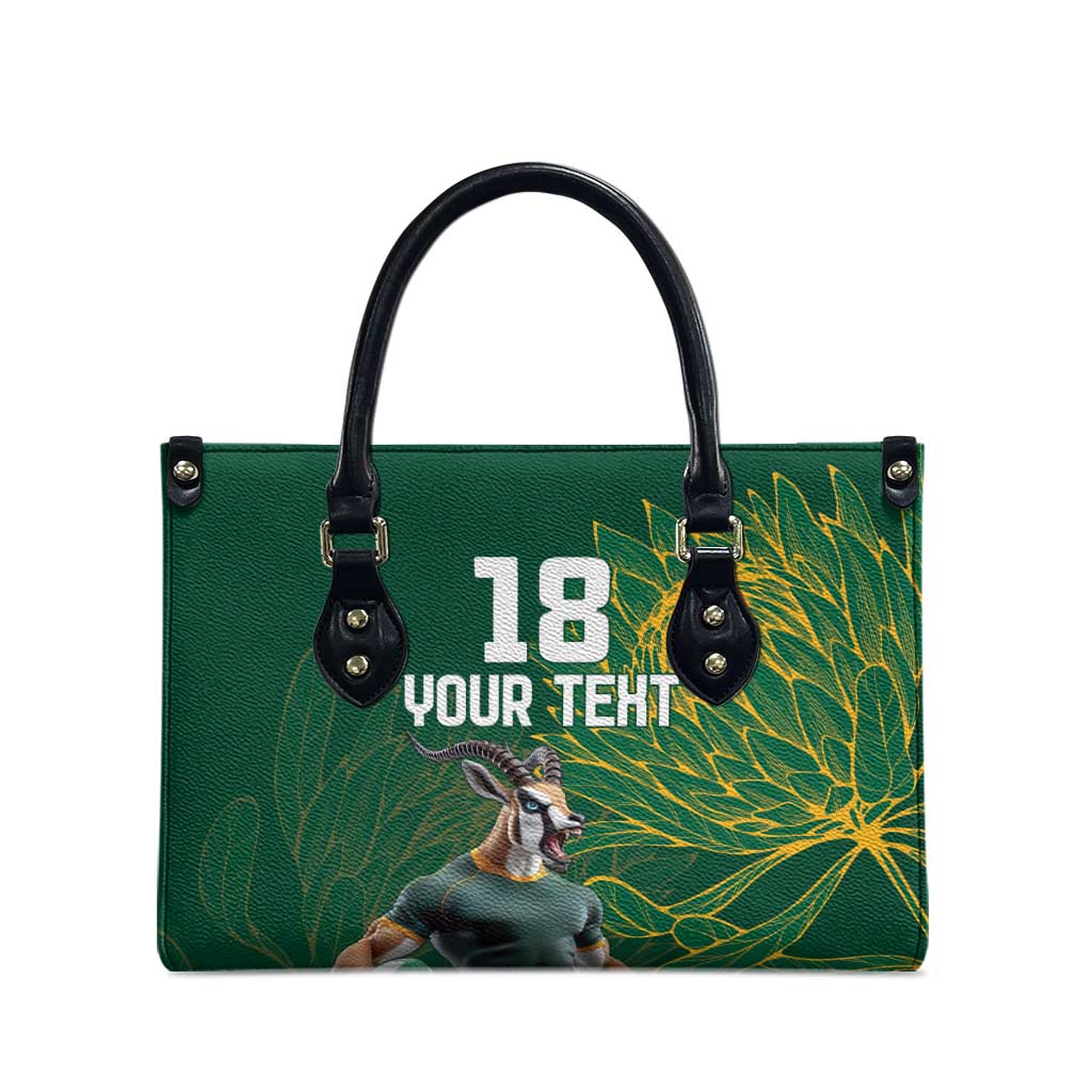 Rugby South Africa Champion Custom Leather Bag Springboks Mascot