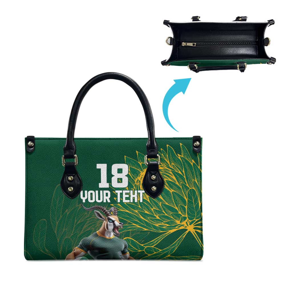Rugby South Africa Champion Custom Leather Bag Springboks Mascot