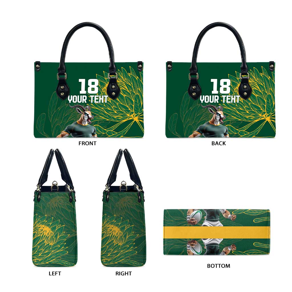 Rugby South Africa Champion Custom Leather Bag Springboks Mascot