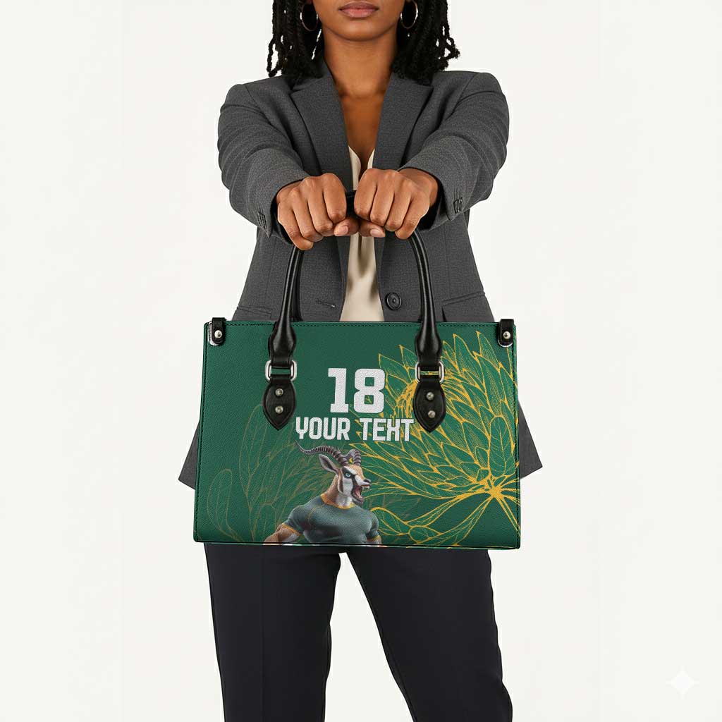 Rugby South Africa Champion Custom Leather Bag Springboks Mascot