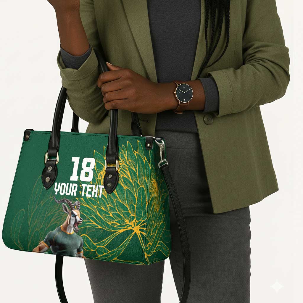 Rugby South Africa Champion Custom Leather Bag Springboks Mascot