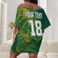 Rugby South Africa Champion Custom Off Shoulder Short Dress Springboks Mascot - African Pride
