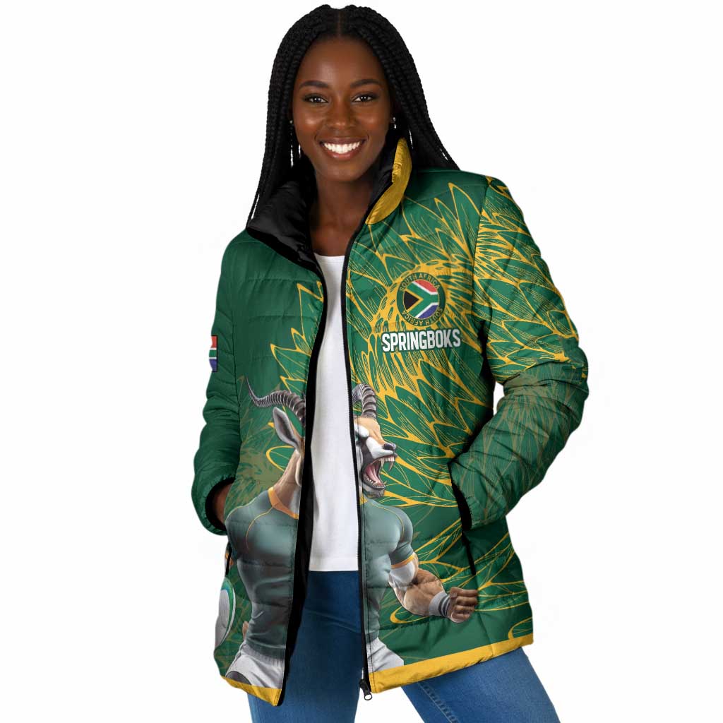 Rugby South Africa Champion Custom Padded Jacket Springboks Mascot