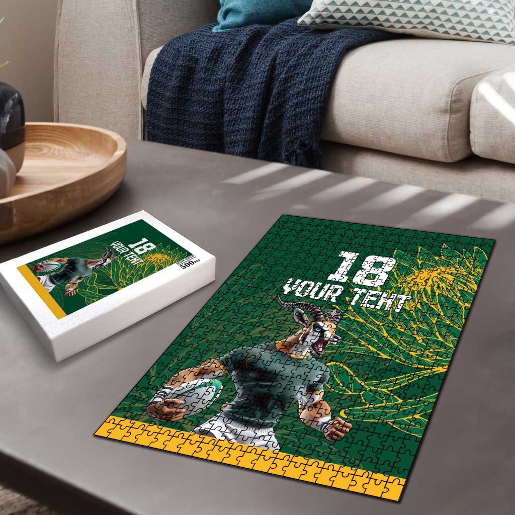 Rugby South Africa Champion Custom Puzzle Springboks Mascot