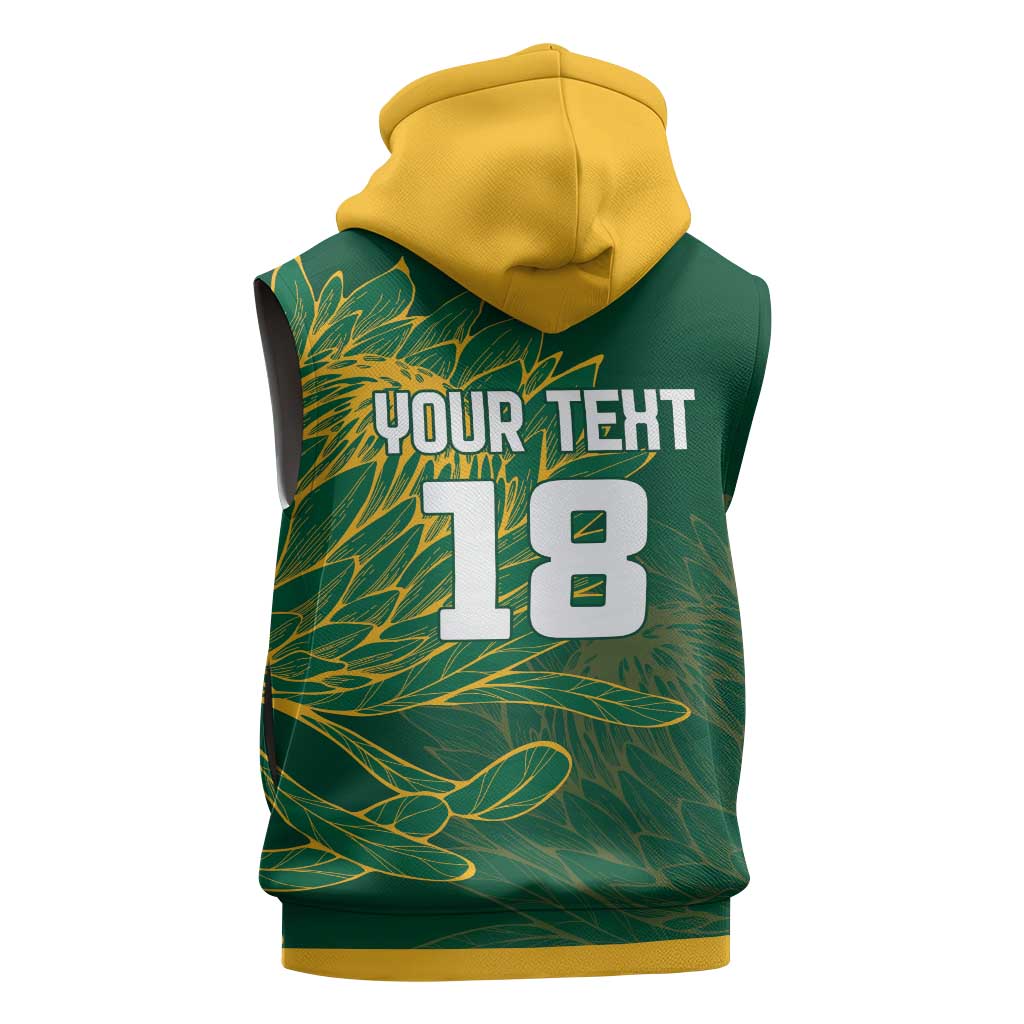 Rugby South Africa Champion Custom Sleeveless Hoodie Springboks Mascot - African Pride