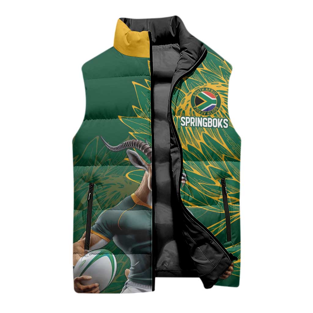 Rugby South Africa Champion Custom Sleeveless Puffer Jacket Springboks Mascot