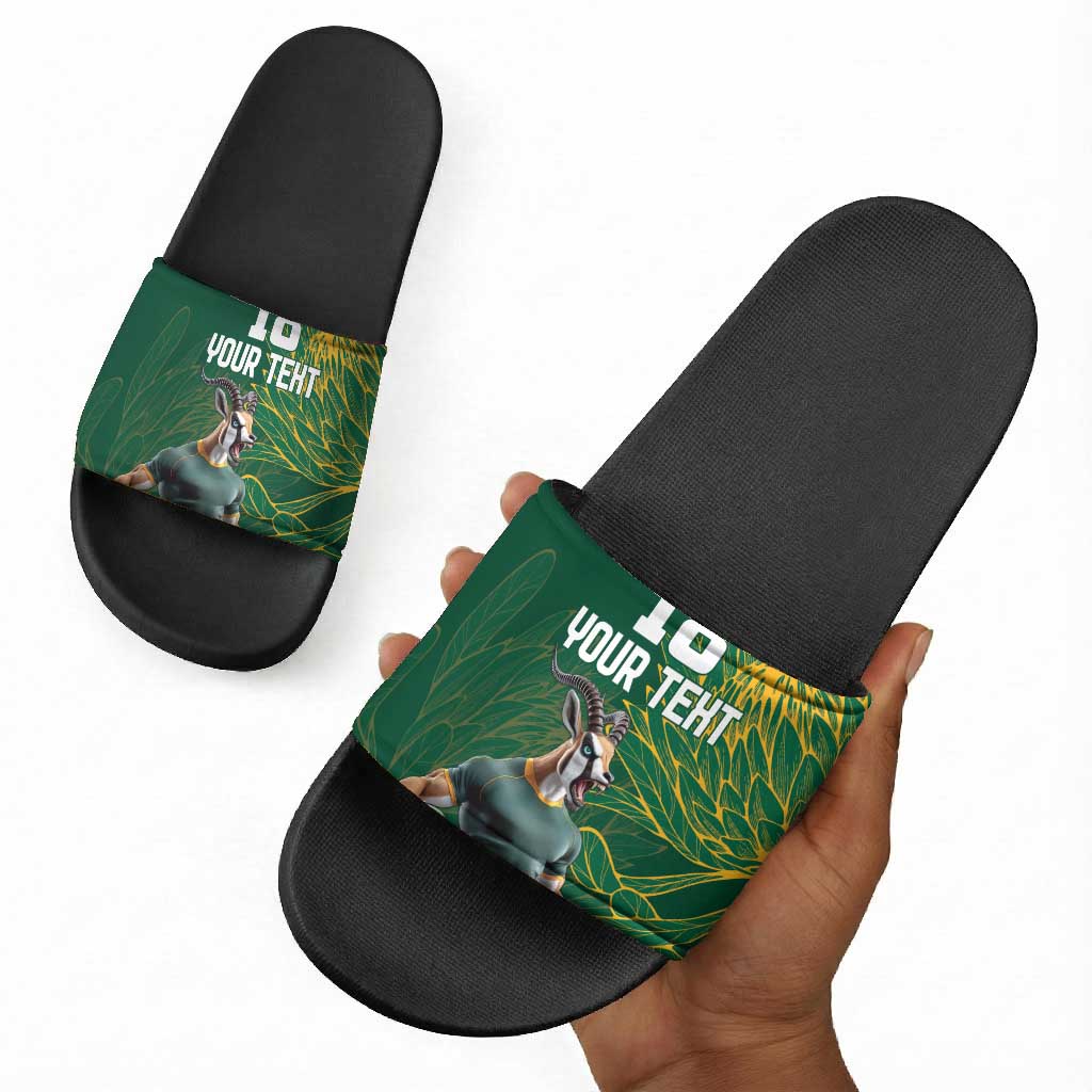 Rugby South Africa Champion Custom Slide Sandals Springboks Mascot
