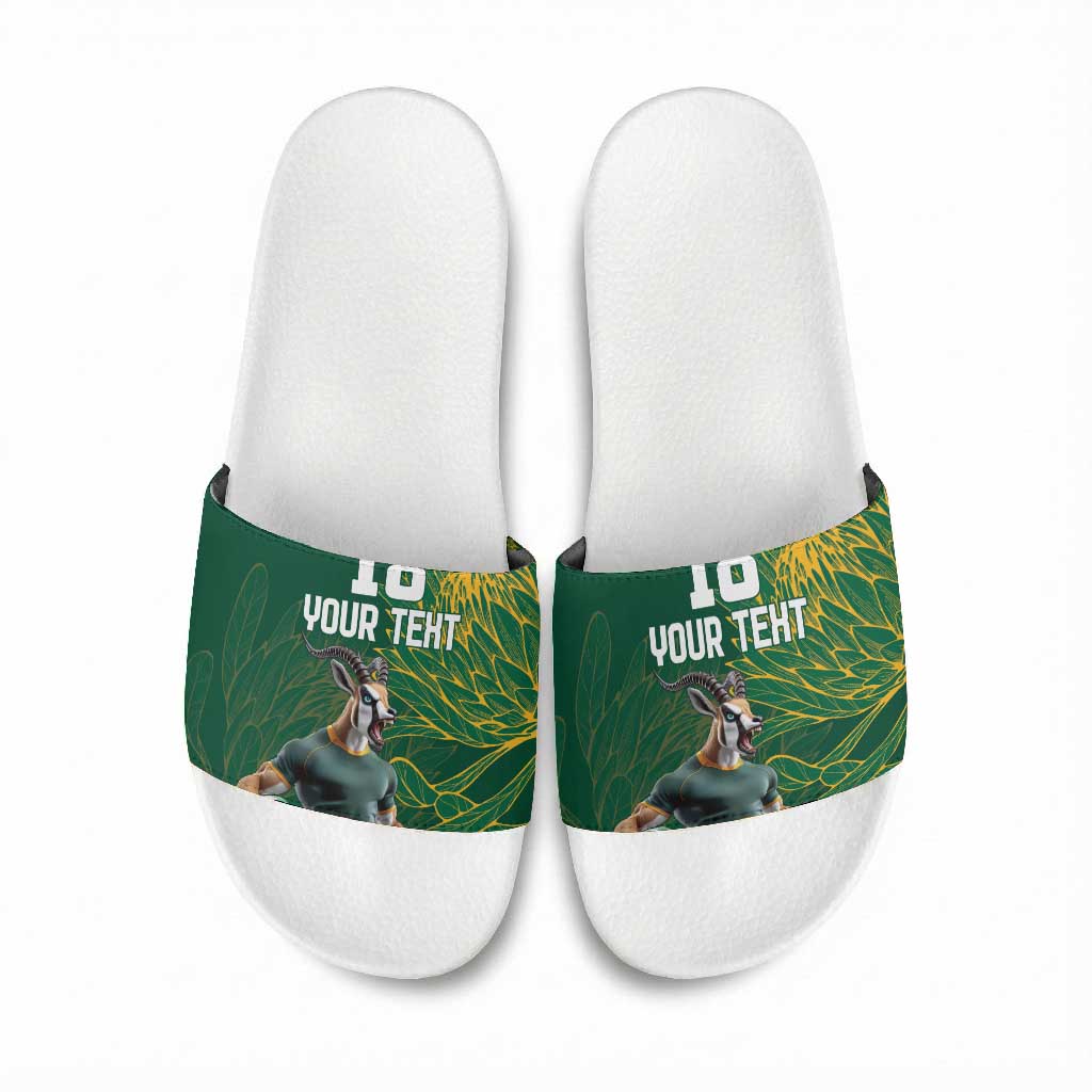 Rugby South Africa Champion Custom Slide Sandals Springboks Mascot