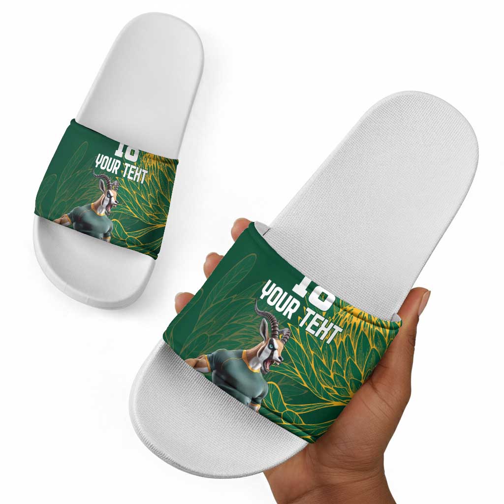 Rugby South Africa Champion Custom Slide Sandals Springboks Mascot