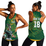 Rugby South Africa Champion Custom Women Racerback Tank Springboks Mascot - African Pride