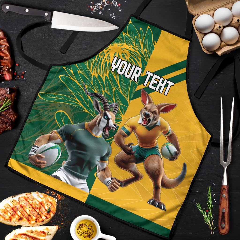 South Africa Australia Rugby Champion Personalized Apron Springboks Wallabies Mascot