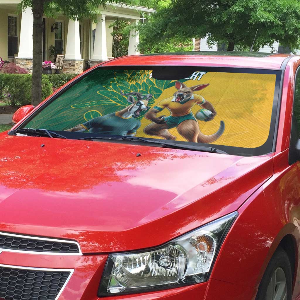 South Africa Australia Rugby Champion Personalized Auto Sun Shade Springboks Wallabies Mascot