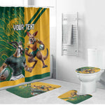 South Africa Australia Rugby Champion Personalized Bathroom Set Springboks Wallabies Mascot