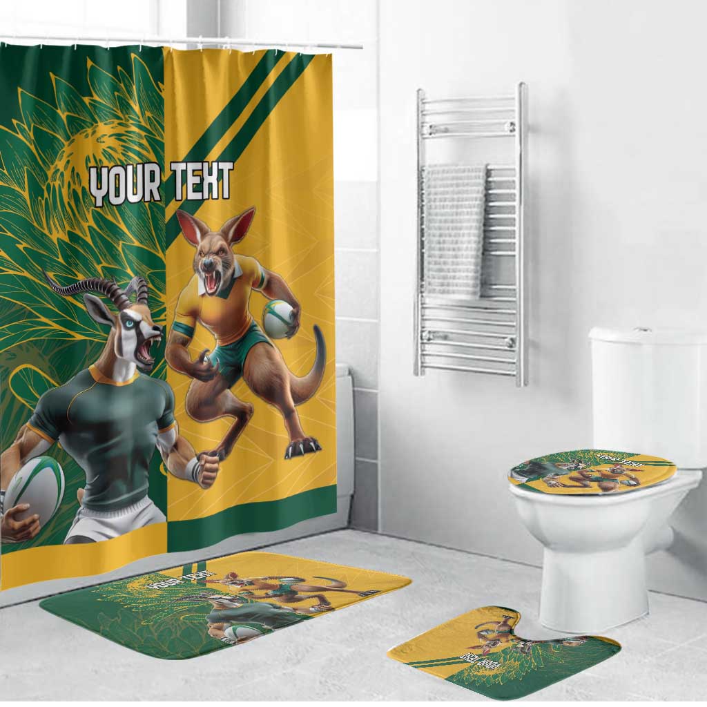 South Africa Australia Rugby Champion Personalized Bathroom Set Springboks Wallabies Mascot