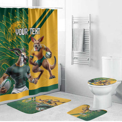 South Africa Australia Rugby Champion Personalized Bathroom Set Springboks Wallabies Mascot