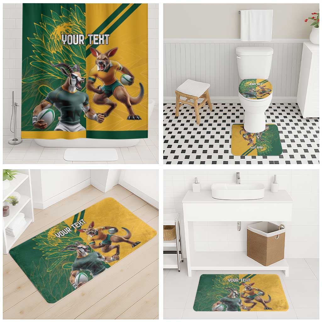 South Africa Australia Rugby Champion Personalized Bathroom Set Springboks Wallabies Mascot